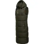NAVAHOO Steppweste "Schnuffelchen" 1 Stk. warme Damen Outdoor-Weste lang mit Kapuze
