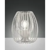 FABAS LUCE Tischleuchte Camp E27 Ø200mm Weiß