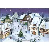 Olewinski & Tochter Adventskalender Weihnachtsabend 38x26cm kunstvolles Papiermotiv