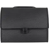 FolderSys Fächermappe , A4, Rückenbreite 65 mm, 24 Taben-Fächer, Umschlag, Bordierband, Clipverschluss & Tragegriff, B 335 x H 250 mm, PP, schwarz
