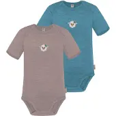 Normani 2er Set Baby Merino Body Kurzarm „Tauranga" - 9293