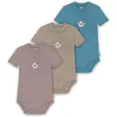 Normani 3er Set Baby Merino Kurzarmbody „Tihoi" - 9323