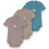 Normani 3er Set Baby Merino Body Kurzarm „Tauranga" - 9299