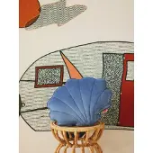 Moi Mili kopfkissen aus samt sapphire