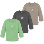Normani 3er Pack Baby Merino Longsleeve „Taupo" - 9475