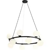 Licht-Erlebnisse Pendelleuchte Metall Glas B: 86 cm H: max. 110 cm Schwarz Weiß E14 rund Kugel Schirm Modern