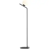 Licht-Erlebnisse Stehlampe Glas Metall E27 161 cm hoch Schwarz Weiß Kugel Schirm Modern Stehleuchte