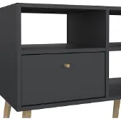 Ebuy24 Bodo TV Tisch 2 Schubladen, 4 Ablagen matte grau.