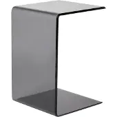 Beliani Beistelltisch Schwarz Transparent 40 x 61 cm Sicherheitsglas Leicht Transportierbar Multifunktional Rechteckig Minimalistisch Skandinavisch Stil