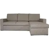 Ebuy24 Odin Schlafsofa, Ecksofa mit Aufbewahrung rechts oder links gewendet grau sandfarben.