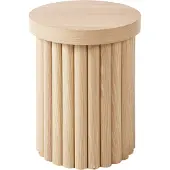 Beliani Beistelltisch Hellbraun MDF Rund Klein Skandinavischer Stil Scandi Modernes Design für Wohnzimmer