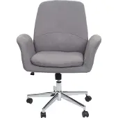 Mendler Bürostuhl MCW-K23, Schreibtischstuhl Drehstuhl Lehnstuhl, Stoff/Textil mit Armlehne grau