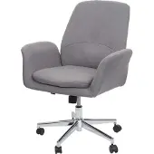 Mendler Bürostuhl MCW-K23, Schreibtischstuhl Drehstuhl Lehnstuhl, Stoff/Textil mit Armlehne grau