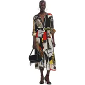 Desigual Hemdkleid Collage 25SWVW45 Bunt Regular Fit