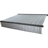 Mendler Elektrische Vollkassetten-Markise H124, 5x3m ausfahrbarer Volant Polyester Grau/Weiß, anthrazit