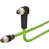 METZ CONNECT Verbindungsleitung M12 ST-M12 ST 8-pol X-kodiert gewinkelt-gerade 5m