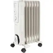 Emerio Ölradiator HO-124421 - 15 m² – 1500W – 7 Rippen – Einstellbares Thermostat – 3 Heizstufen – Mechanische Bedienung – Kippschutz - mit Rollen