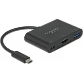 DeLOCK 64091, USB 3.2 Gen 1 (3.1 Gen 1) Type-C, 60 W, Schwarz, HDMI, USB 3.2 Gen 1 (3.1 Gen 1) Type-A, USB 3.2 Gen 1 (3.1 Gen 1) Type-C, Kunststoff, China