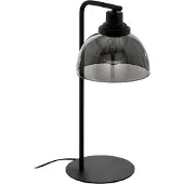 Eglo Tischlampe Beleser, Nachttischlampe aus Rauchglas und Metall, Tischleuchte mit Schalter, Lampe Wohnzimmer und Schlafzimmer, E27