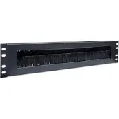 Intellinet 19" Kabeldurchführung, 2 HE, mit Bürstenleiste, schwarz, Stahl, Schwarz, 1 Stück(e), 1,5 kg