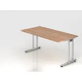 Hjh OFFICE PRO NANO 16 S - 160 x 80 Nussbaum/Silber