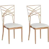 Beliani Esszimmerstuhl 2er Set Roségold Metall Elegant Modern Trendy