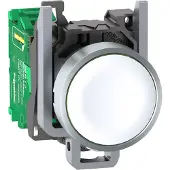 Schneider Electric ZB4RTA1 Funkdrucktaster, Harmony XB4R, Metall, Ø22mm, batterielos, kabellos, weiss
