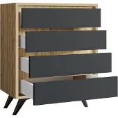 Skye Decor , Suvera - Oak, Anthracite, Kommoden, Eiche, 70 x 86 x 40 cm