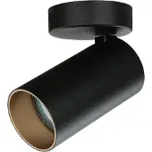 Licht-Erlebnisse Kleiner Deckenstrahler Schwarz Gold H:13cm Ø7cm elegant vielseitig COLENE Deckenlampe Spot Flur