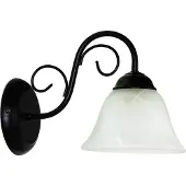 Licht-Erlebnisse Landhaus Wandlampe "Athen" Schwarz E14 Rustikale Wandleuchte Terrasse