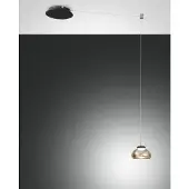 FABAS LUCE Arabella - Bernsteinfarbene dezentrale Pendelleuchte - - 8 W dimmbare LED - Dezentrale Montage