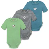 Normani 3er Set Baby Merino Kurzarmbody „Tihoi" - 9319