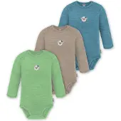 Normani 3er Pack Baby Merino Body Langarm „Auckland" - 9375
