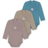Normani 3er Pack Baby Merino Body Langarm „Auckland" - 9383