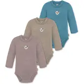 Normani 3er Pack Baby Merino Langarmbody „Tuai" - 9403