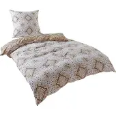 TRAUMSCHLAF Soft-Touch Mikrofaser Bettwäsche München beige 135x200 cm + 80x80 cm
