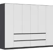 Rauch AA029_4324 Kleiderschrank, 6-trg. Mainz in Grau-Metallic/Weiss