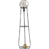 Näve Stehleuchte - Stehleuchte "STELO" H: 128,5cm, Stehlampe im Industrial Style, ausMetall und Glas in schwarz, 128,5 cm hoch, Maße 31 x 31 cm, E27-Fassung – Druckschalter