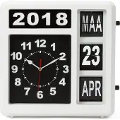 Perel - Wanduhr Flipover mit Kalender 31CM | 1 Stück