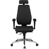 Amstyle Bürostuhl SPM1.279 Schreibtischstuhl Stoff Schwarz Chefsessel Modern Drehstuhl mit Synchronmechanik Arbeitsstuhl mit Kopfstütze 120kg