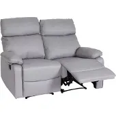 Mendler 2er Kinosessel MCW-L93, Relaxsessel Fernsehsessel Sofa, Armlehne Liegefunktion Nosagfederung Stoff/Textil hellgrau