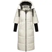NAVAHOO Steppmantel "Ciao Miau XIV" Langer Wintermantel mit Rippstrickärmel