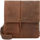 Greenland Nature Leder Umhängetasche Schultertasche Monte Crossbody Bag Brown braun