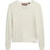 Superdry für Damen. W6110685A Essentials Schlanker beiger Pullover (L), Lässig, Acryl