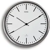 MAUL Wanduhr MAULfly Ø 30.5 x 5 cm funkgesteuert Aluminium 1 x AA (1.5 V) weiß