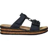 Rieker Pantolette, Plateau, Sommerschuh, Schlappen mit Schmuckelementen
