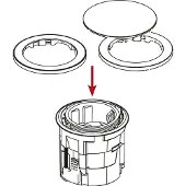Evoline One Einbau Steckdose mit Abdeckring ø 59 mm 230V, Edelstahl schwarz