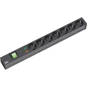 Bachmann 19" Steckdosenleiste 7-fach mit ÜS mit Schalter, schwarz