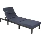 Mendler Poly-Rattan Sonnenliege MCW-A51, Relaxliege Gartenliege Liege Premium anthrazit, Kissen grau