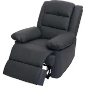 Mendler Fernsehsessel MCW-G15, Relaxsessel Liege Sessel, Leder + Kunstleder 101x87x100cm grau